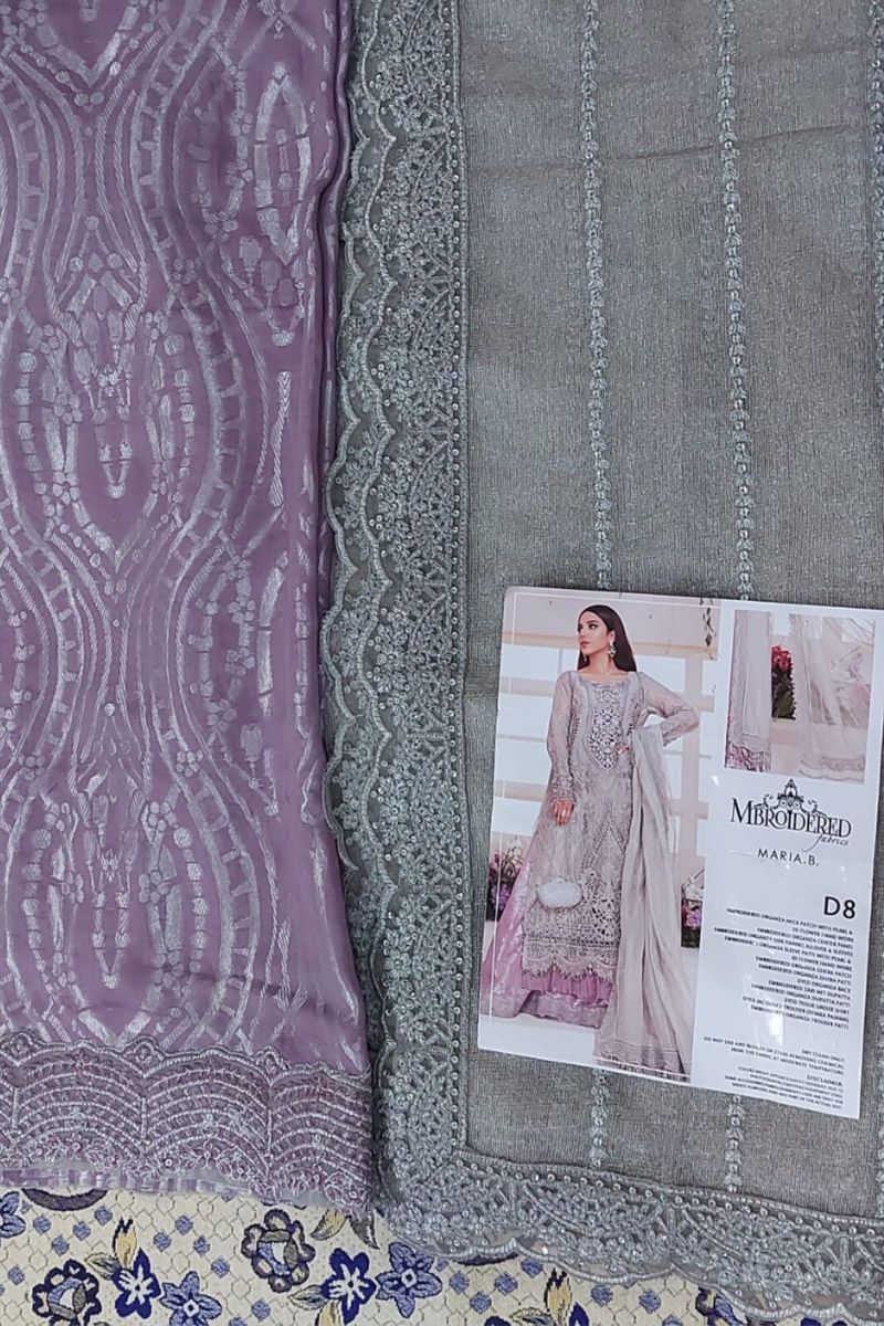 Maria B BD-2108 Style — Mairaz Grey & Lilac Kameez & Trouser