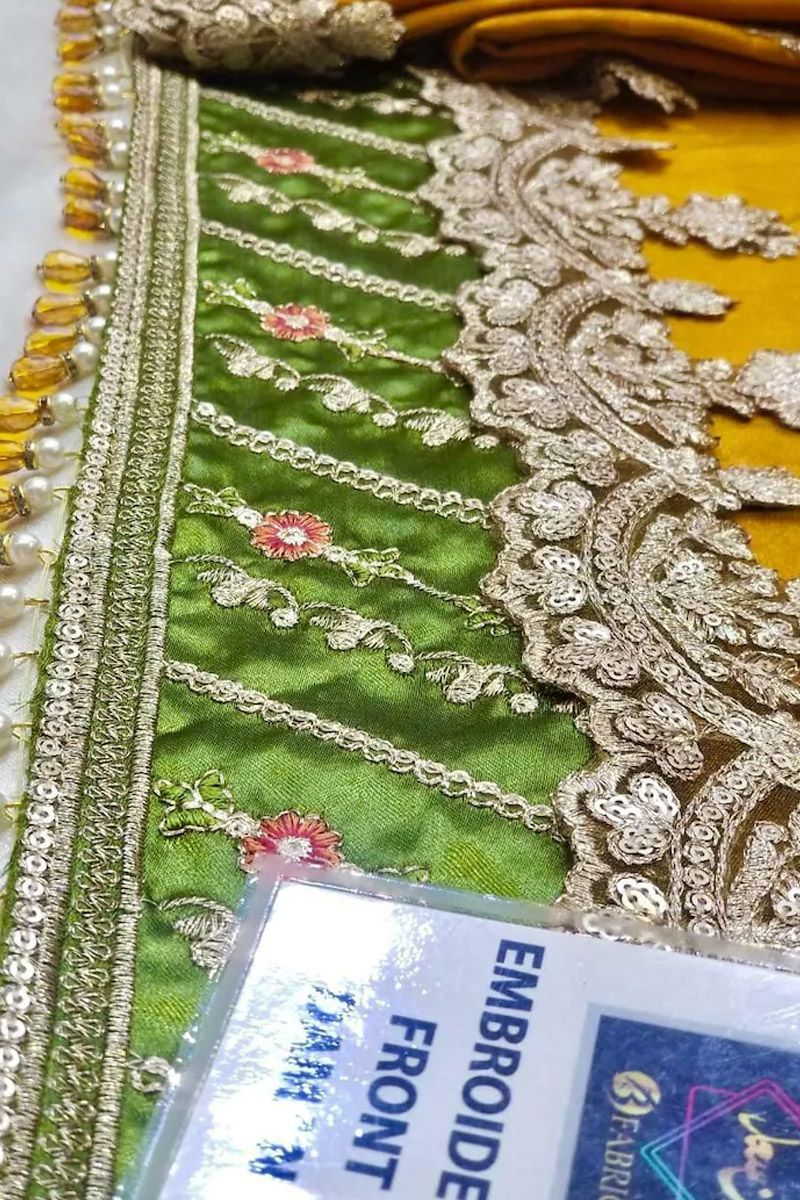 Maria B BD-1708 Style — Mairaz Mustard, Fuchsia & Off-White Gharara