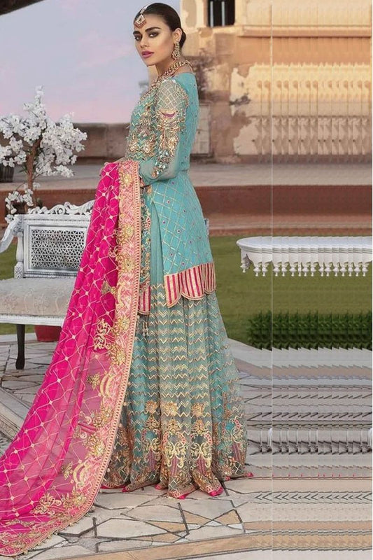 Emaan Adeel Style — Mairaz Blue Sharara