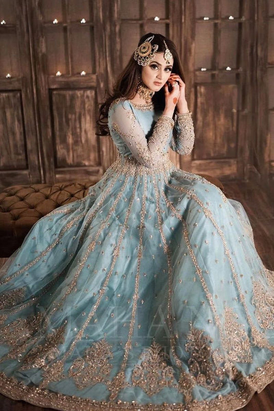Aqua Blue Wedding Maxi — Mairaz