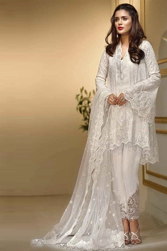 Mairaz White Salwar Kameez