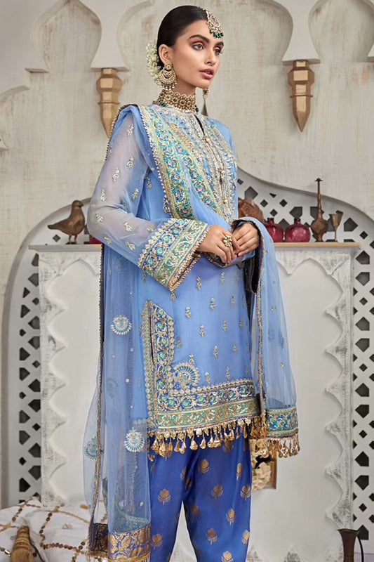 Farzeen Style — Mairaz Blue Salwar Kameez