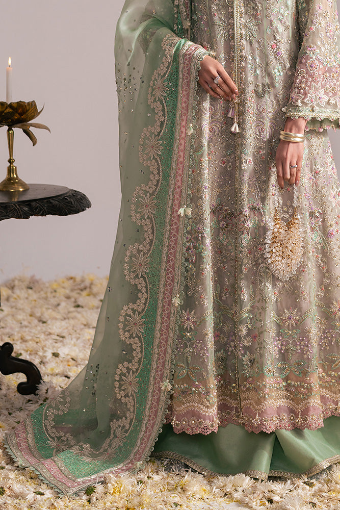 Suffuse Mehtab Style mint green organza formal view 5