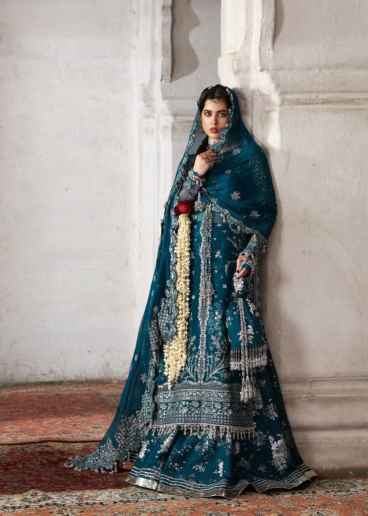 Hussain Rehar Zebunisa Style — Mairaz Teal Sharara