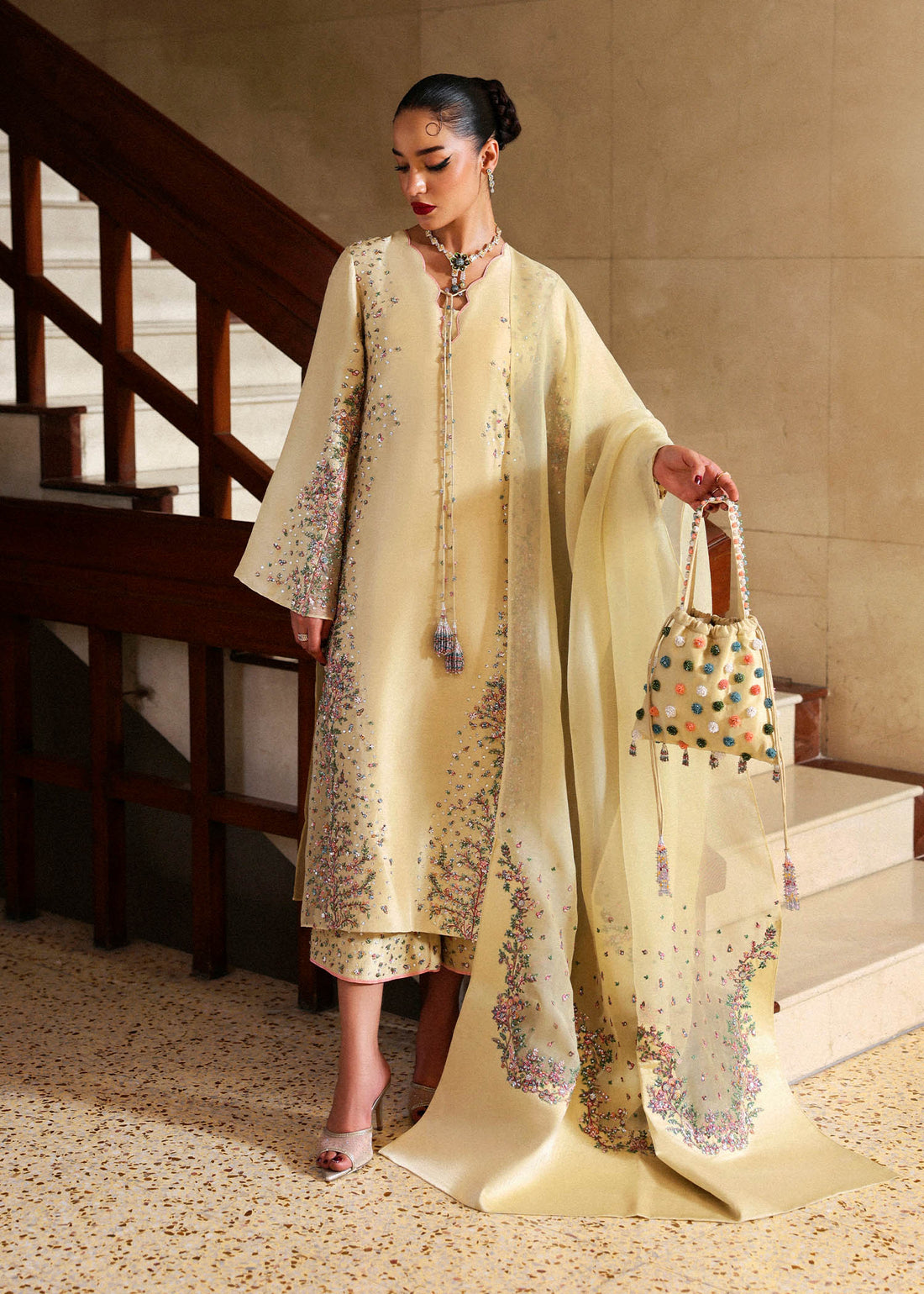 Hussain Rehar Ciel design reference in butter yellow