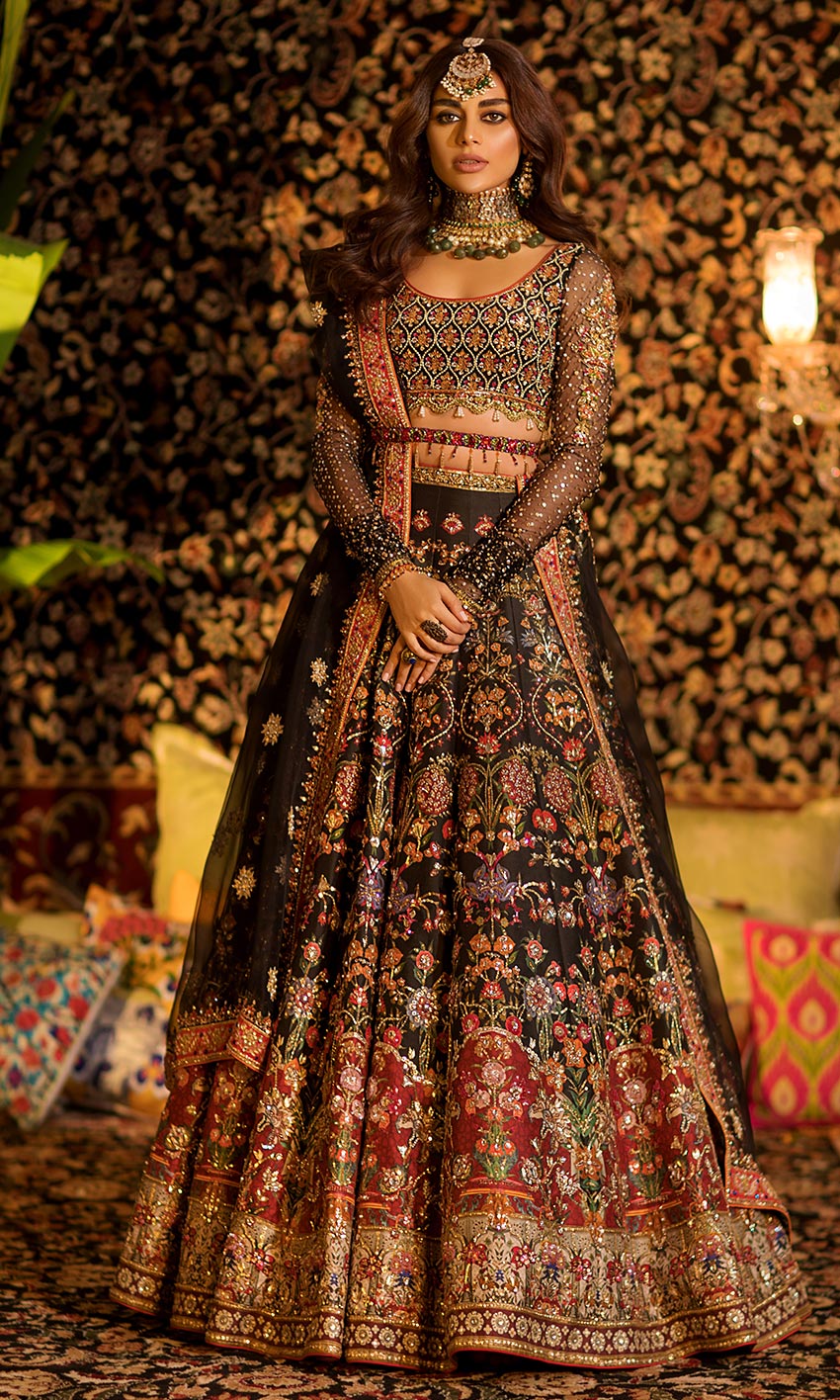Nomi Ansari N-713 Style — Mairaz Black Wedding Maxi