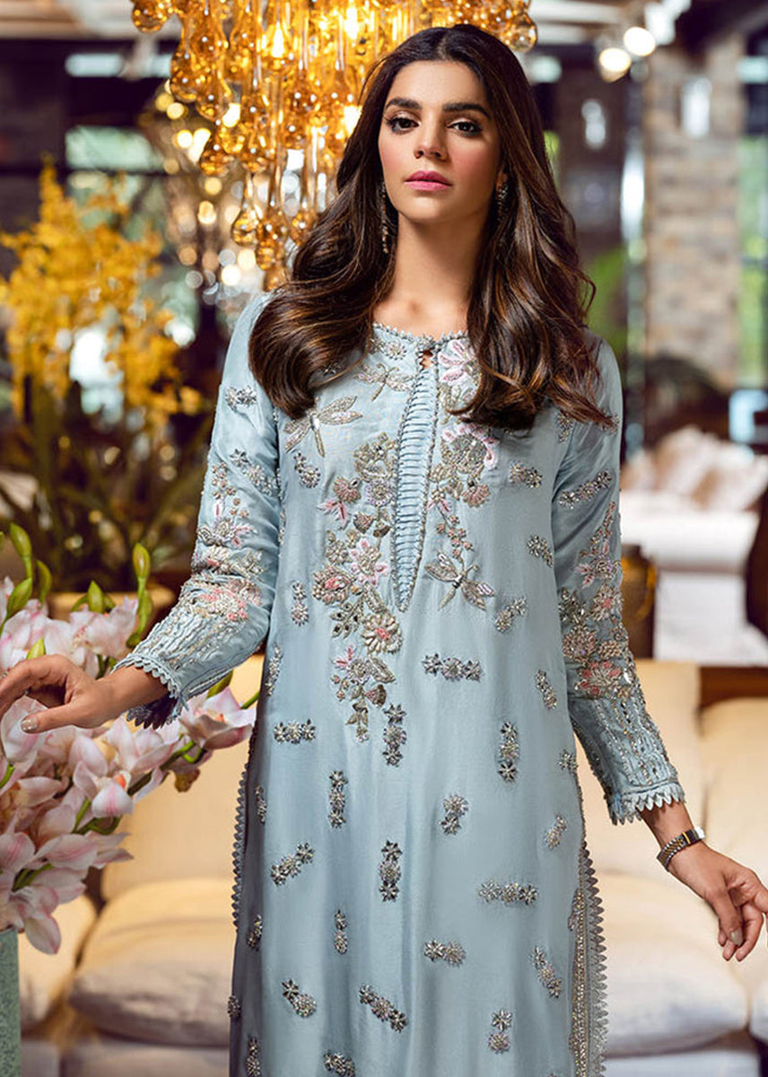 Sara Rohale Asghar Dew Drop Style — Mairaz Blue Formal Ensemble