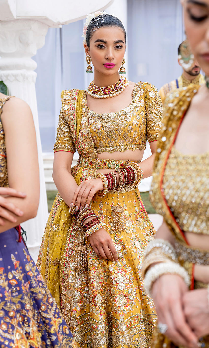 Nomi Ansari NAB-22-110 style — Mairaz mustard yellow lehenga reference, view 6 of 7