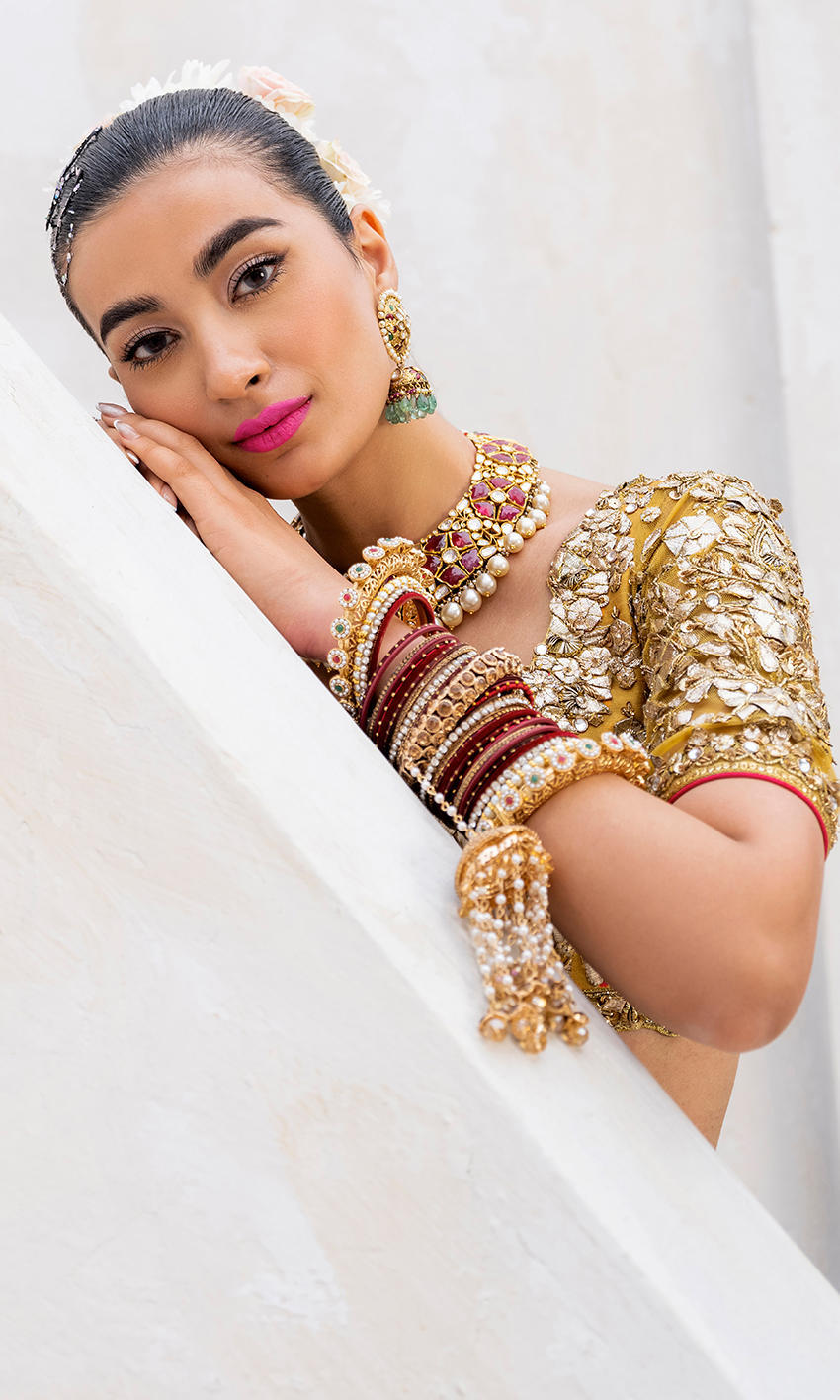 Nomi Ansari NAB-22-110 style — Mairaz mustard yellow lehenga reference, view 7 of 7