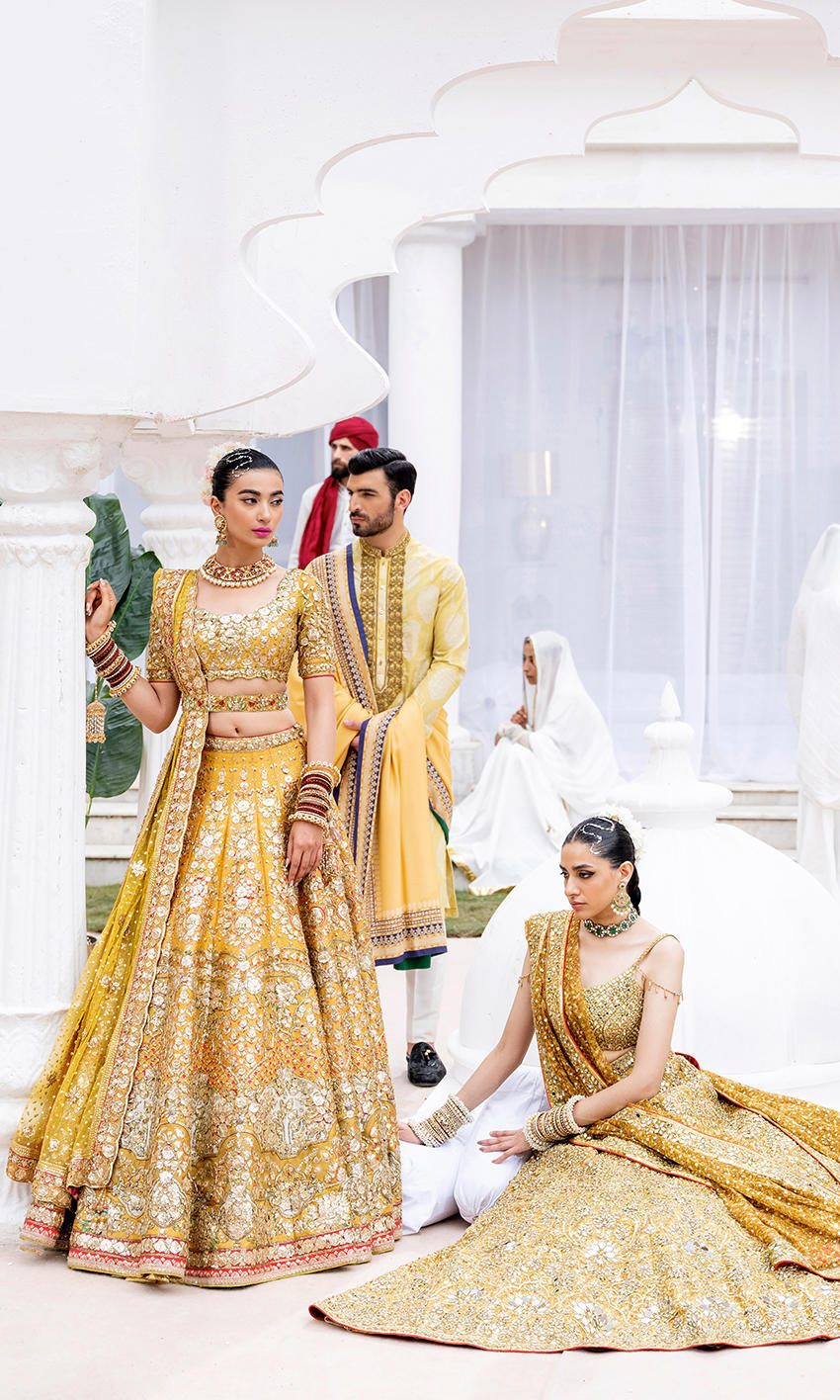 Nomi Ansari NAB-22-110 style — Mairaz mustard yellow lehenga reference, view 2 of 7