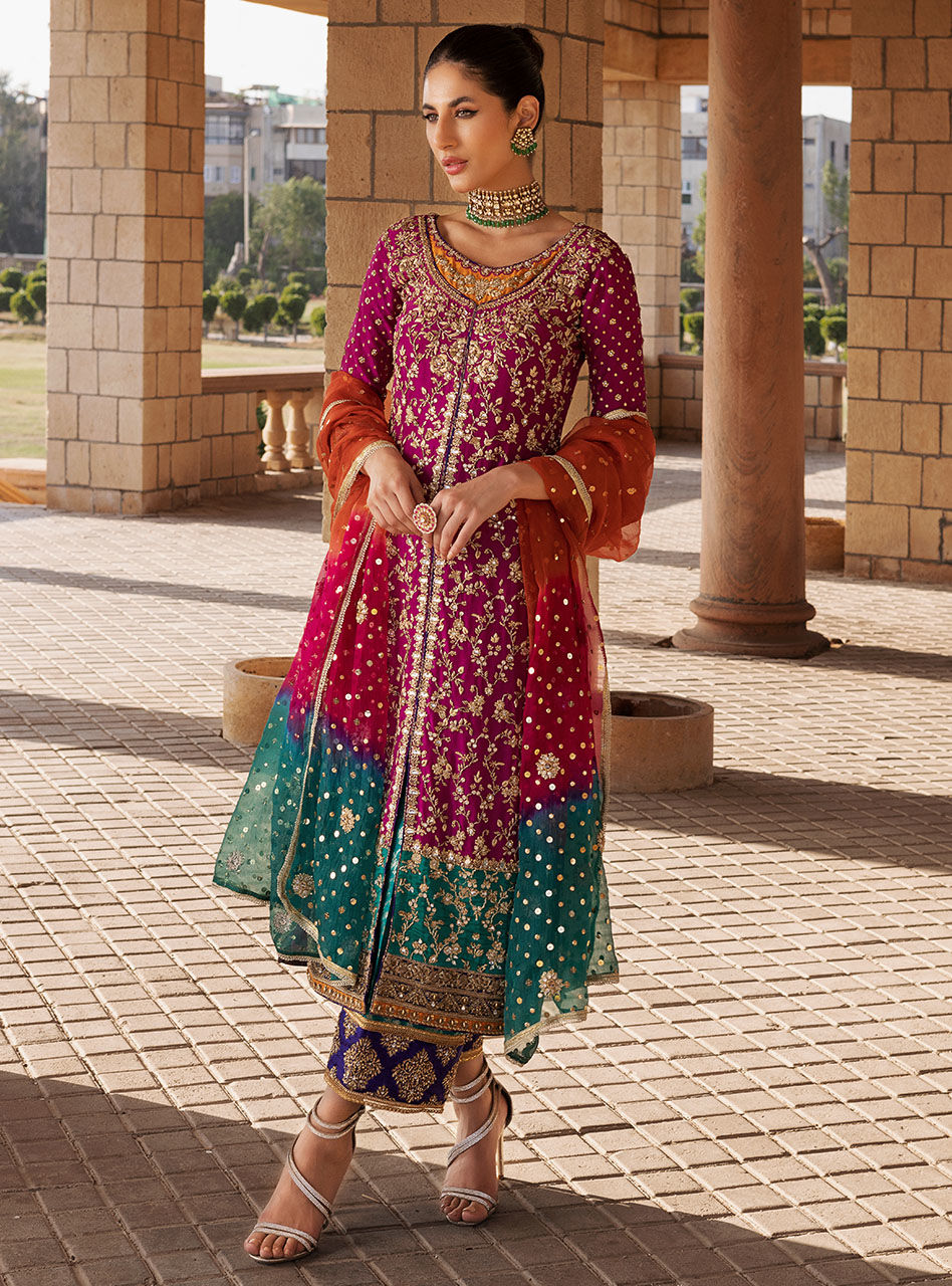 Zainab Chottani Roohi style — Mairaz maroon three-piece suit reference, view 5 of 6