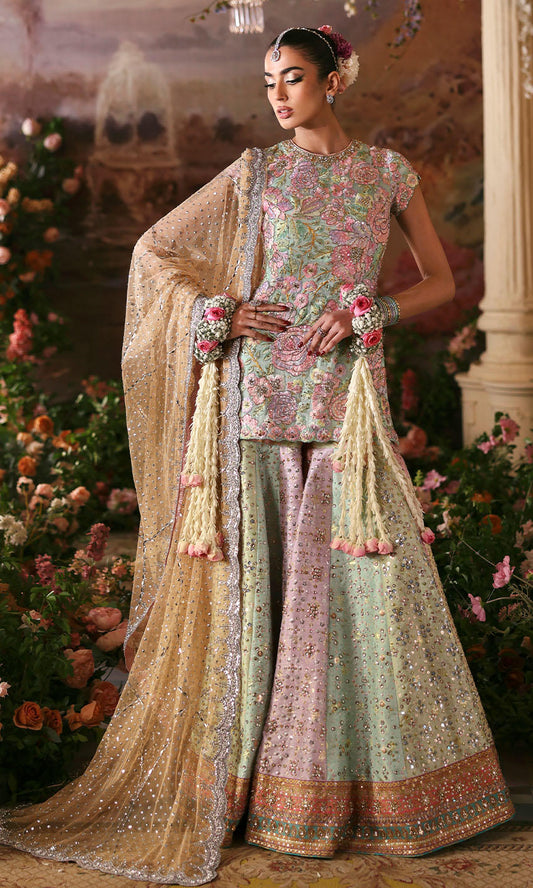 Nomi Ansari Rosebud style — Mairaz Multicolour Pastel Three-Piece Suit reference, view 1 of 8