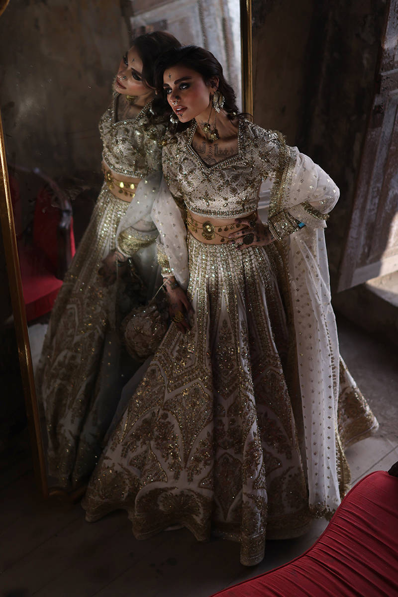 MNR Bibbojaan Style — Mairaz White & Gold Wedding Maxi