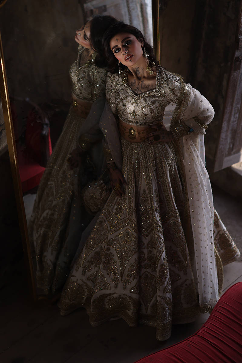 MNR Bibbojaan Style — Mairaz White & Gold Wedding Maxi