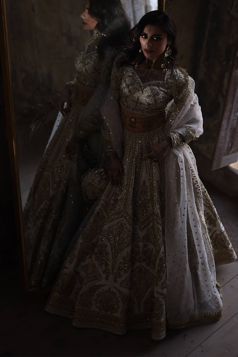 MNR Bibbojaan Style — Mairaz White & Gold Wedding Maxi