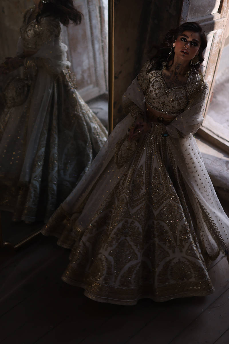 MNR Bibbojaan Style — Mairaz White & Gold Wedding Maxi