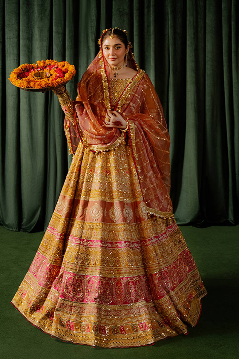 MNR Meher Style — Mairaz Mustard Lehenga