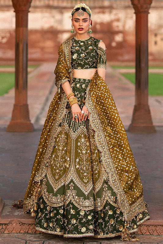 Mohsin Naveed Ranjha Afsana style — Mairaz green lehenga reference, view 1 of 8