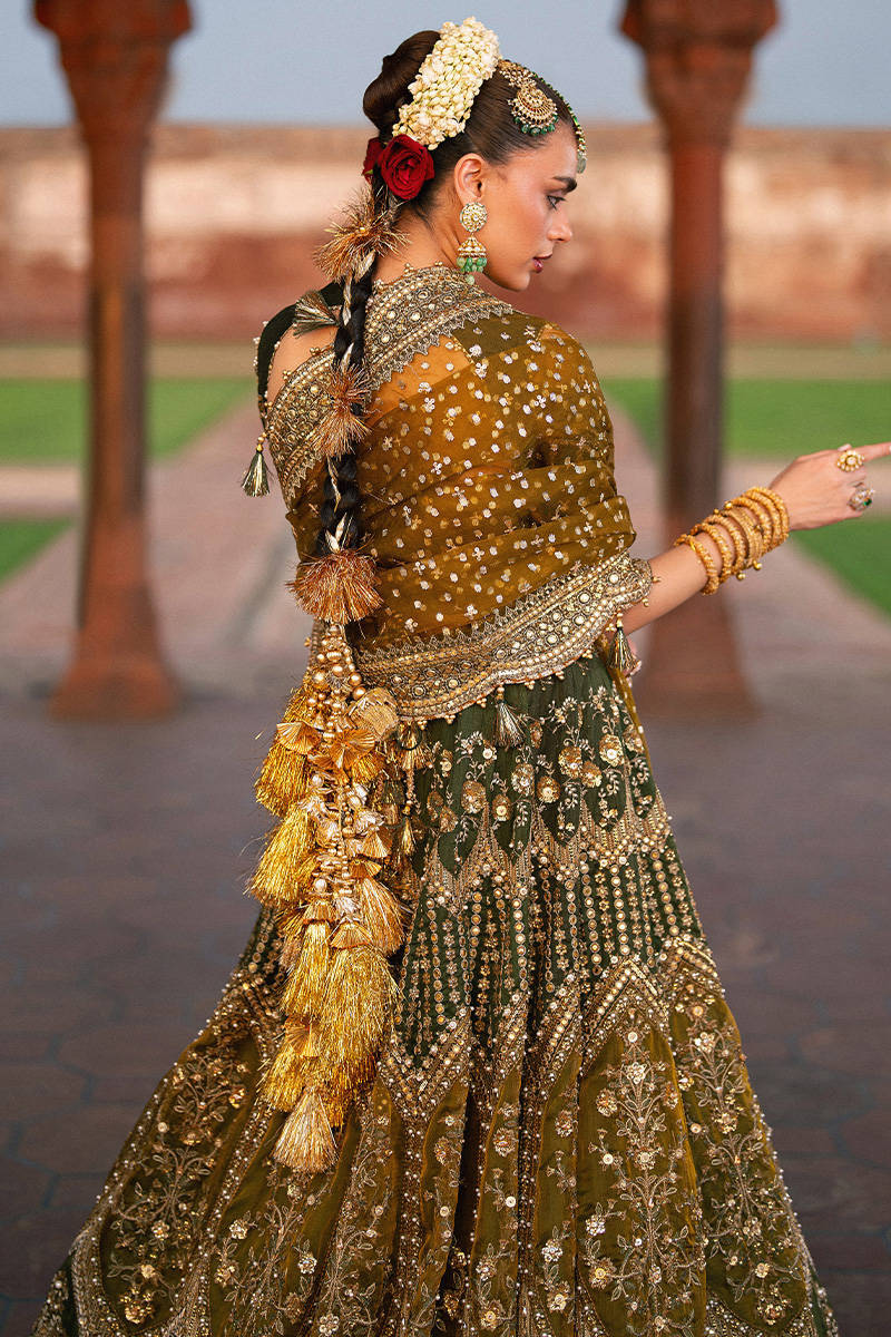 Mohsin Naveed Ranjha Afsana style — Mairaz green lehenga reference, view 8 of 8