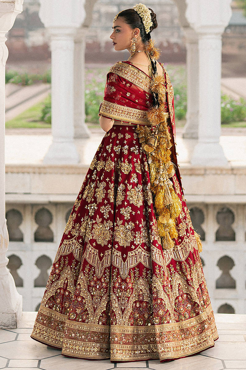 MNR Bia Jaan Style — Mairaz Red Lehenga