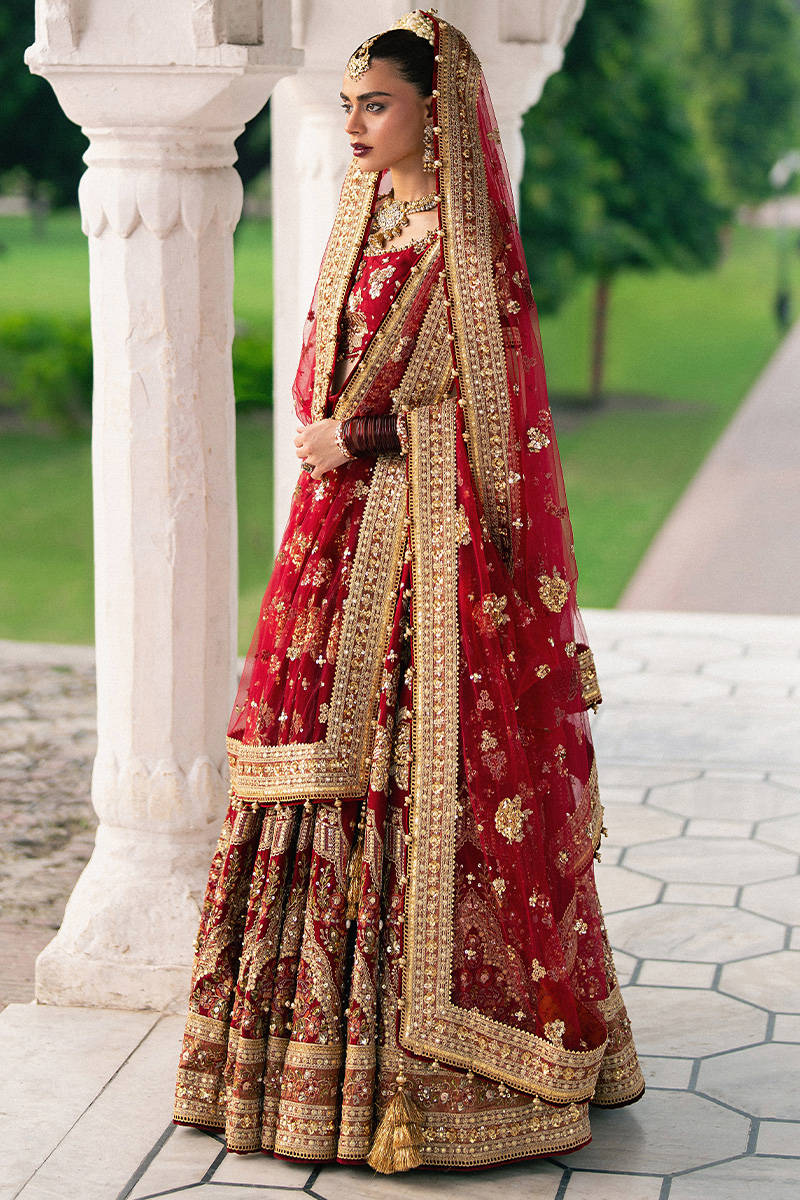 MNR Bia Jaan Style — Mairaz Red Lehenga