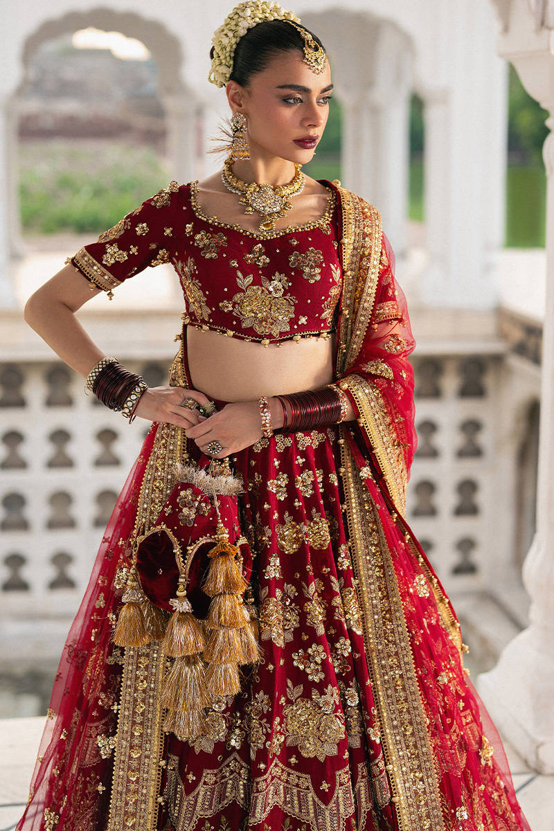 MNR Bia Jaan Style — Mairaz Red Lehenga