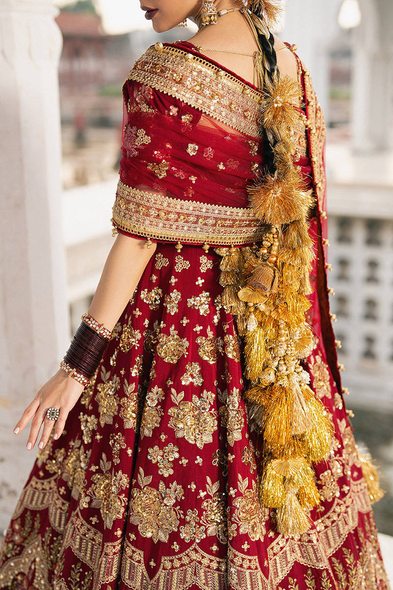 MNR Bia Jaan Style — Mairaz Red Lehenga
