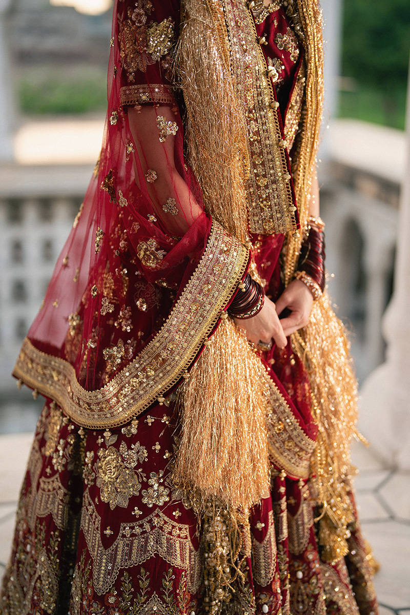 MNR Bia Jaan Style — Mairaz Red Lehenga