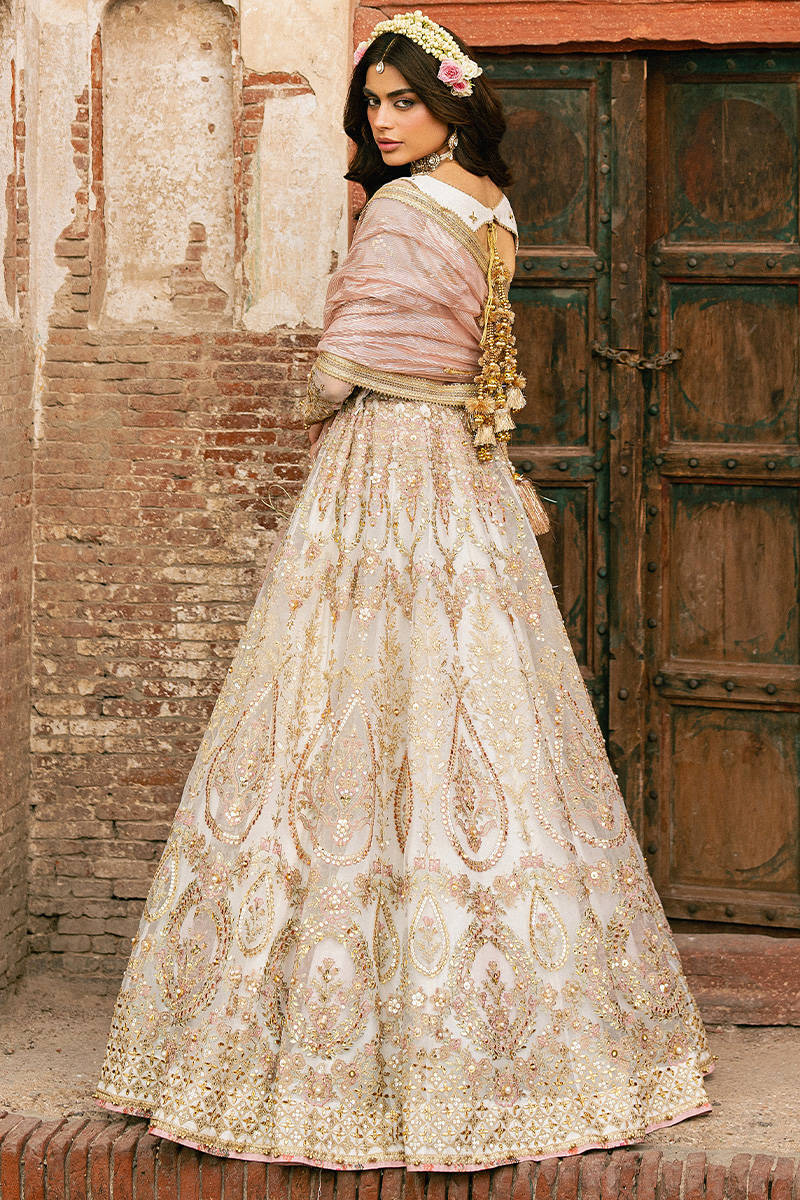 MNR Kohinoor Style — Mairaz White Lehenga