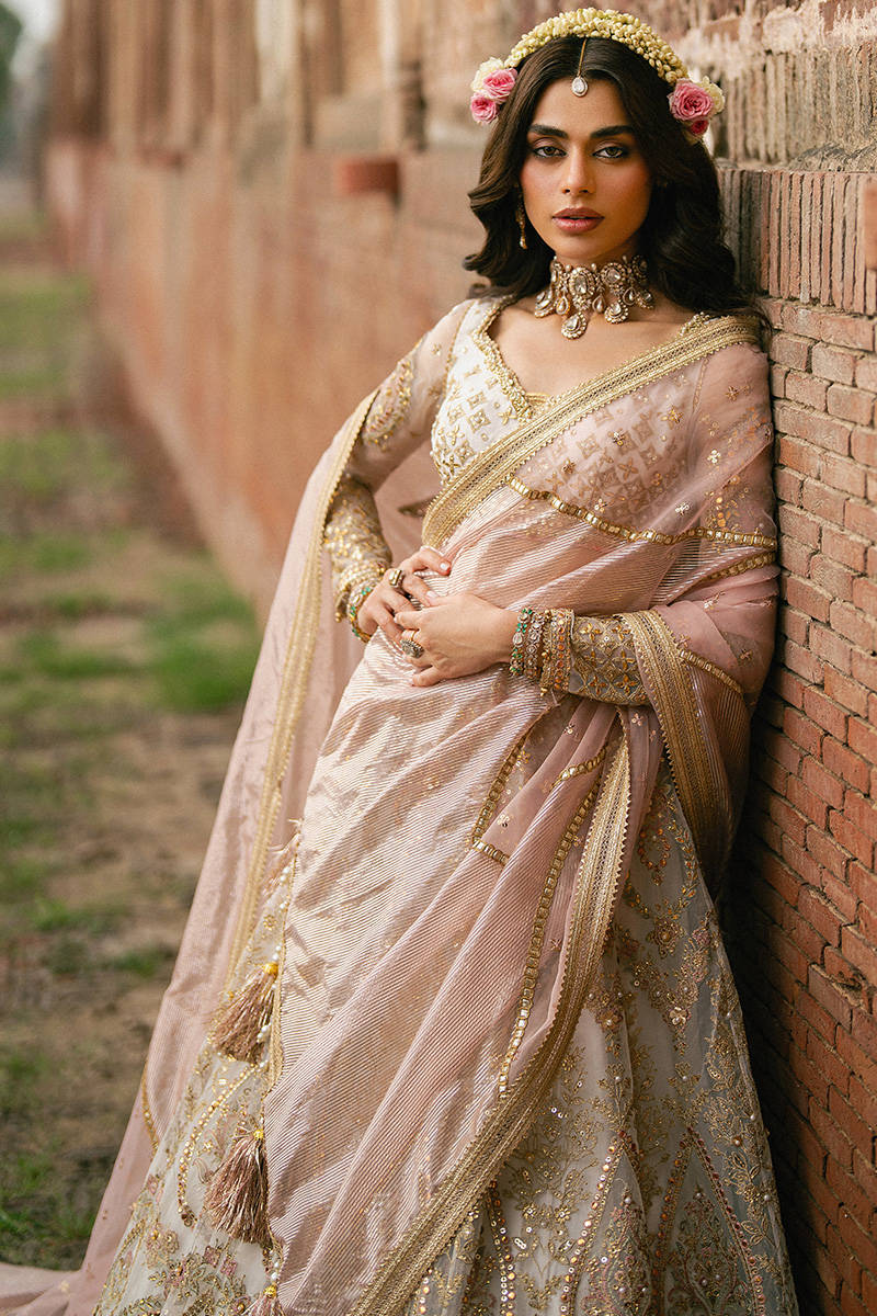 MNR Kohinoor Style — Mairaz White Lehenga