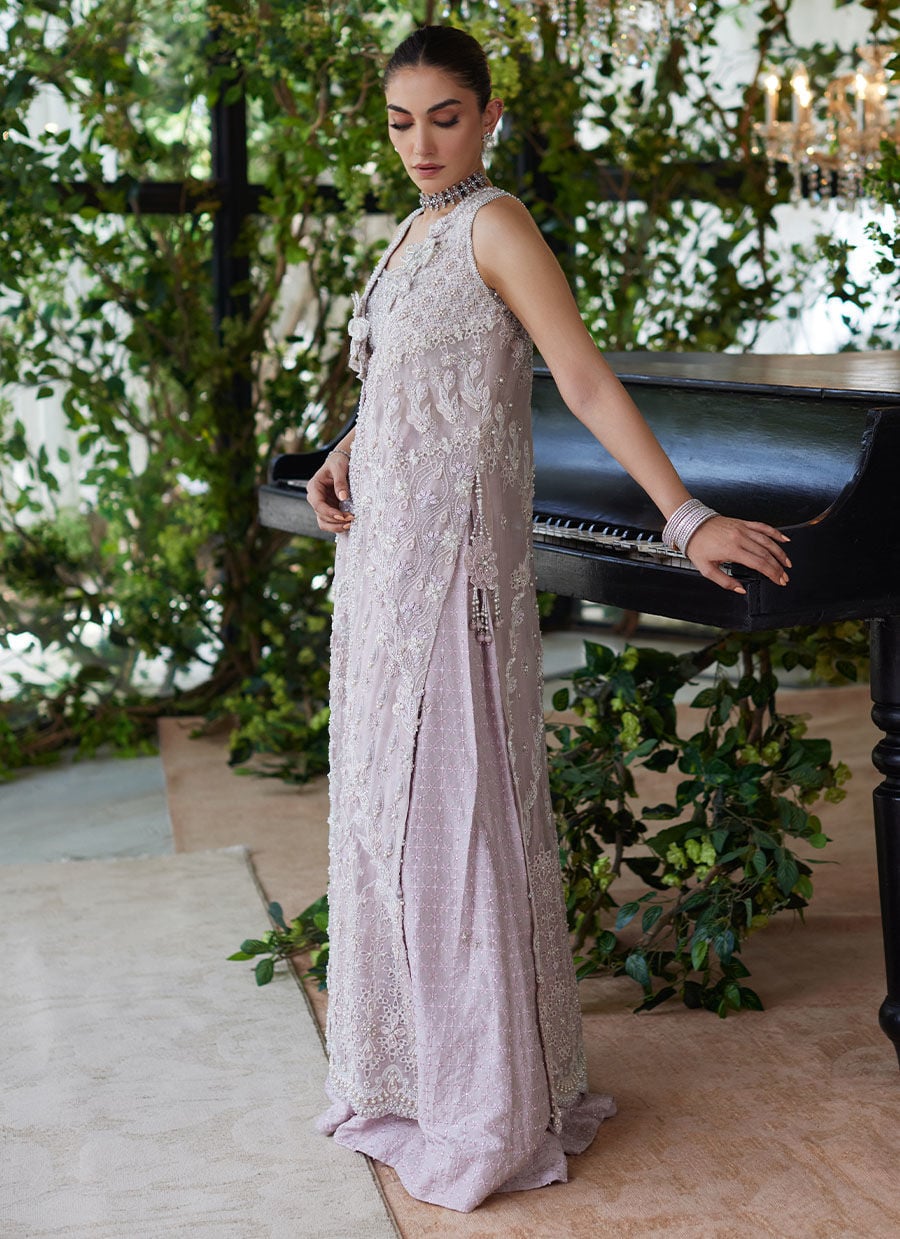 Farah Talib Aziz Noemie Rose Jacket style — Mairaz dusty pink jacket set reference, view 4 of 9