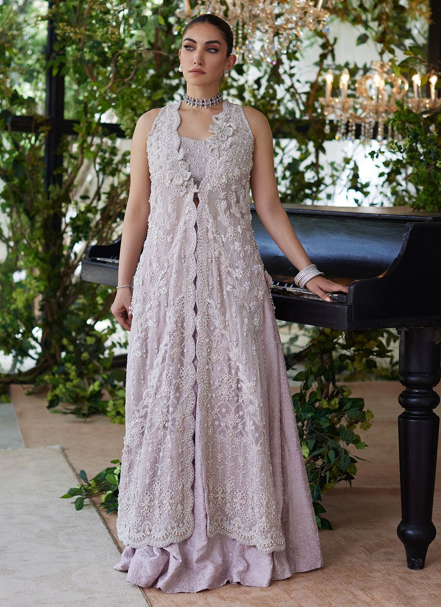 Farah Talib Aziz Noemie Rose Jacket style — Mairaz dusty pink jacket set reference, view 1 of 9