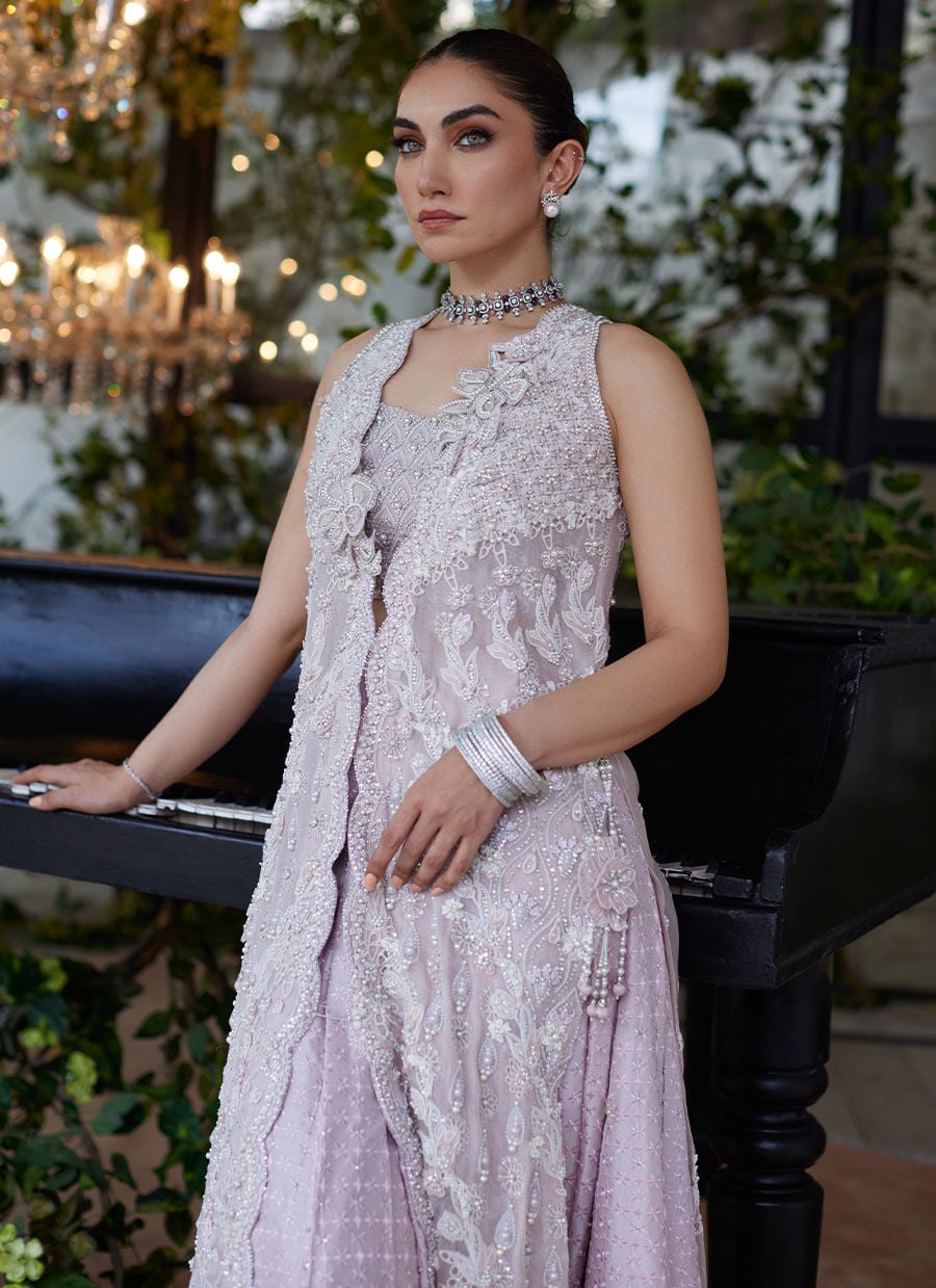 Farah Talib Aziz Noemie Rose Jacket style — Mairaz dusty pink jacket set reference, view 9 of 9