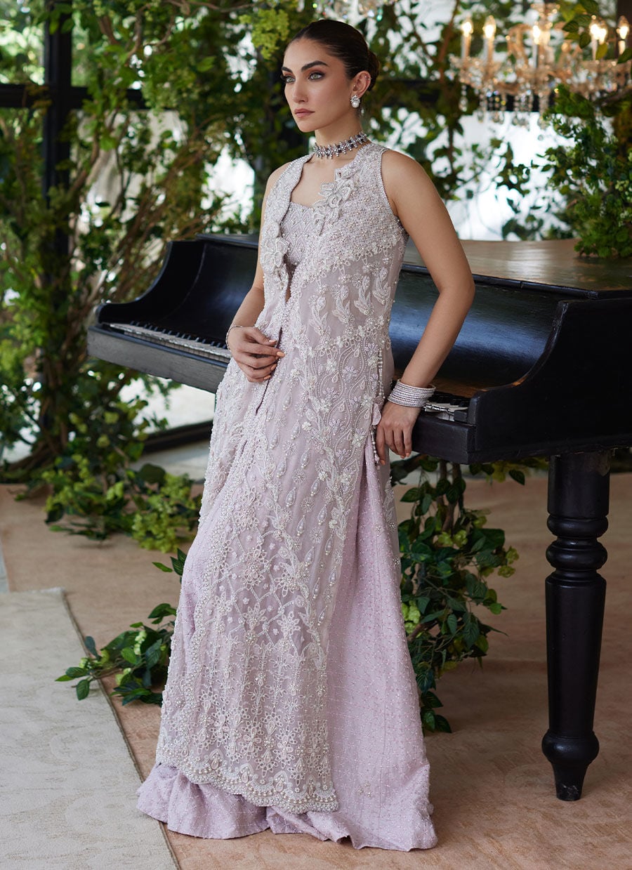 Farah Talib Aziz Noemie Rose Jacket style — Mairaz dusty pink jacket set reference, view 3 of 9