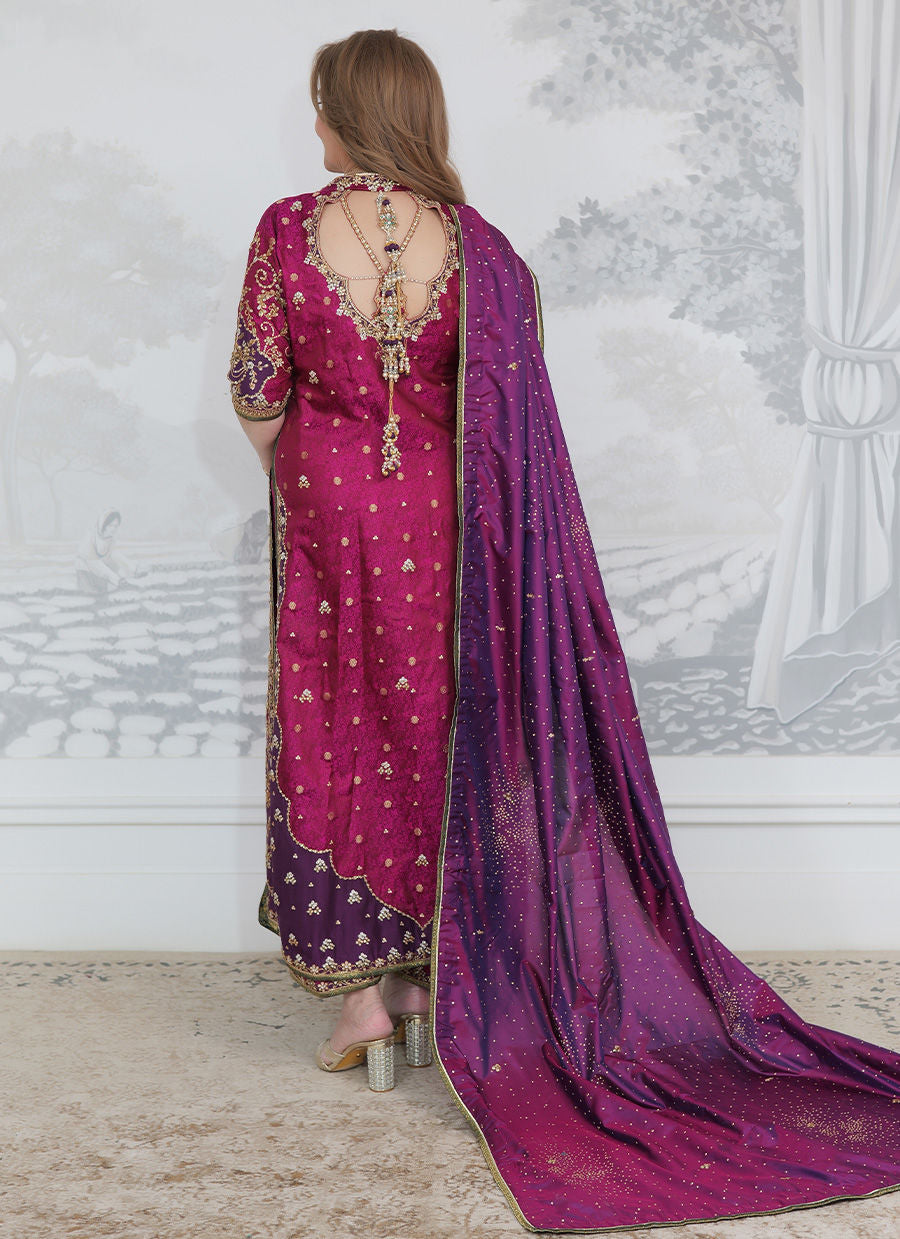 Farah Talib Aziz Bita Style — Mairaz Magenta & Purple Kurta