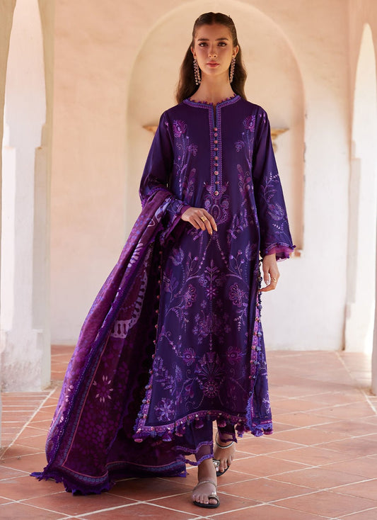 Farah Talib Aziz Vicenta Violet Style — Mairaz Violet Lawn Suit