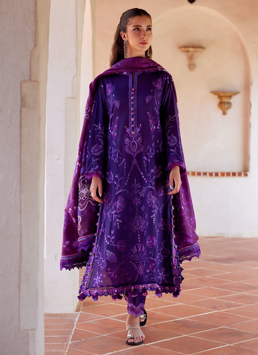 Farah Talib Aziz Vicenta Violet Style — Mairaz Violet Lawn Suit