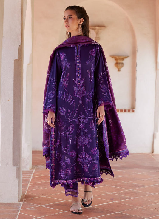 Farah Talib Aziz Vicenta Violet Style — Mairaz Violet Lawn Suit