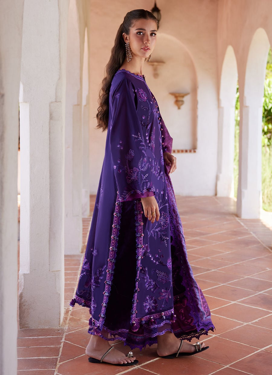 Farah Talib Aziz Vicenta Violet Style — Mairaz Violet Lawn Suit