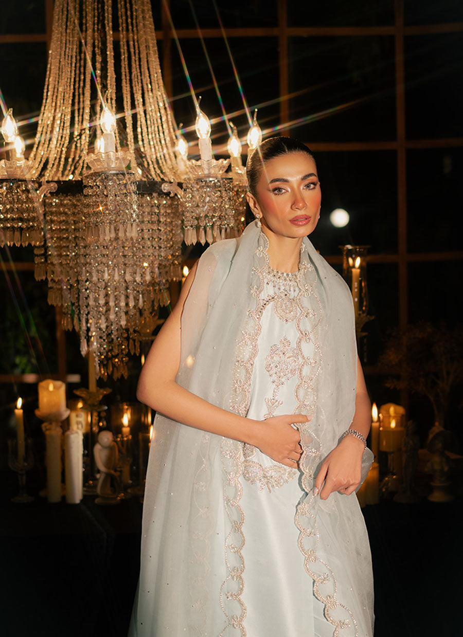 Khakaa Icelis KHAKHA embroidered neckline and shoulder close-up