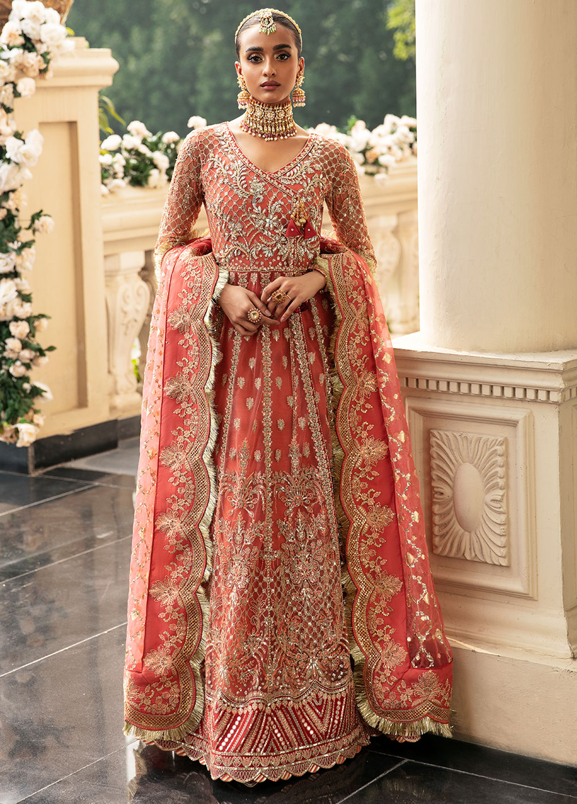 Gulal Nehir Style — Mairaz Peach Sharara
