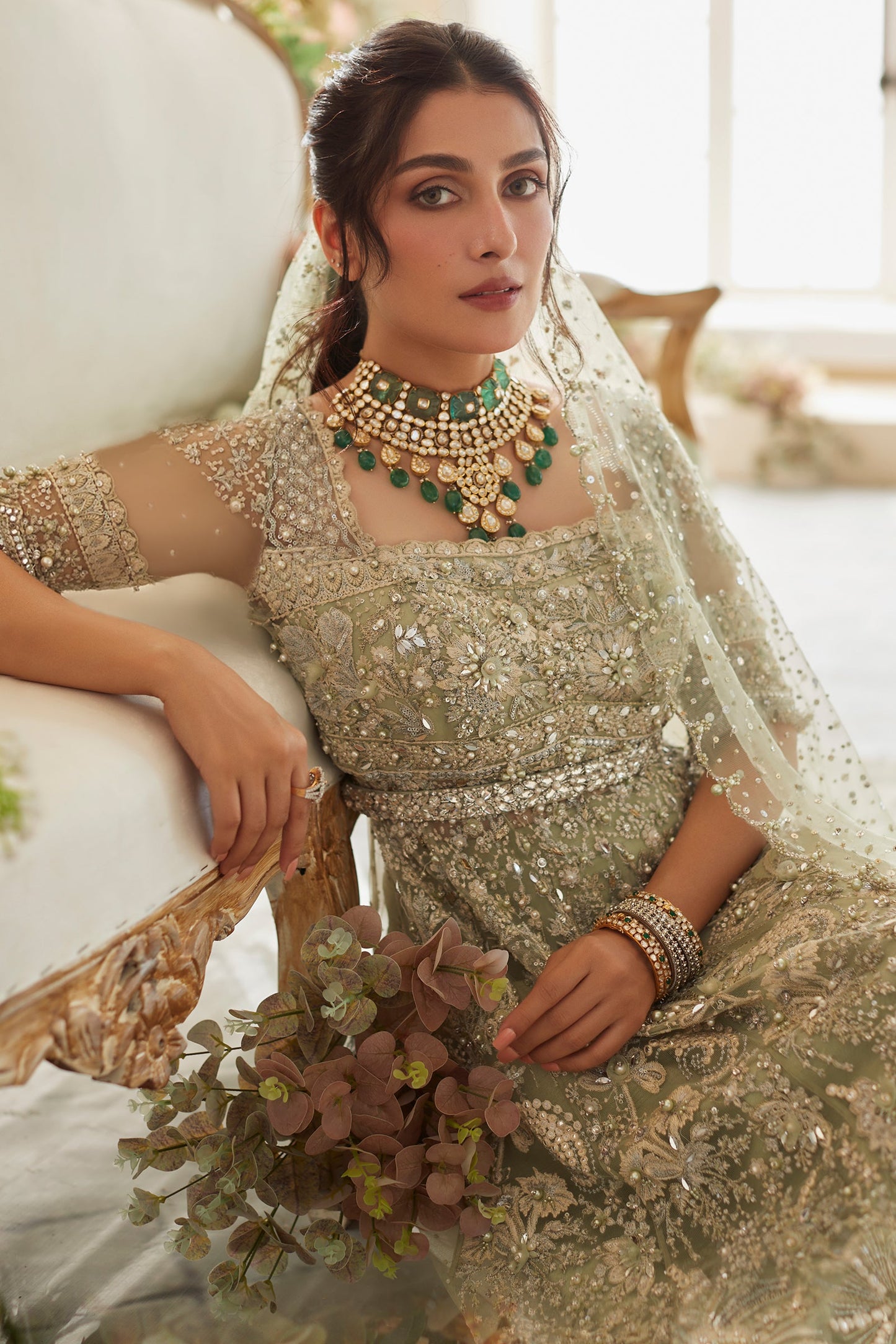 Élan Arya EC23-02 style — Mairaz pistachio sharara reference, view 4 of 5