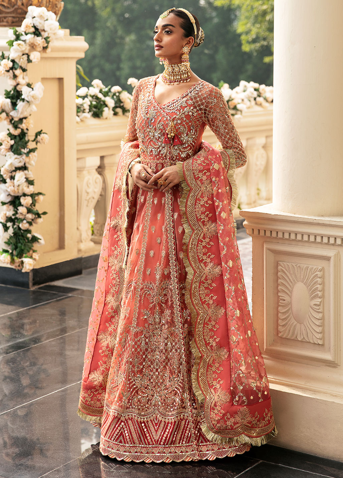 Gulal Nehir Style — Mairaz Peach Sharara