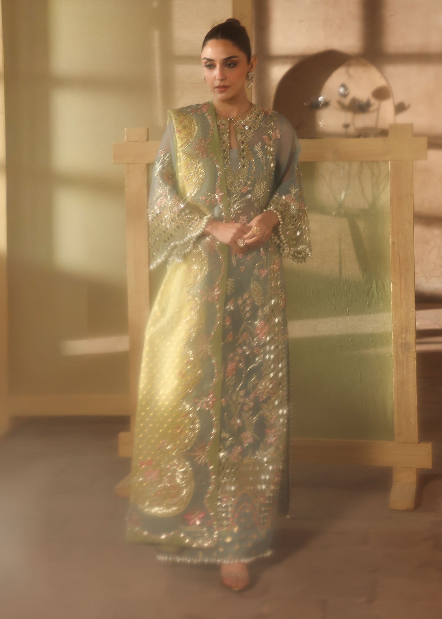 Crimson Jhalak style — Mairaz Sunshine Blue Three-Piece Suit reference, view 5 of 8