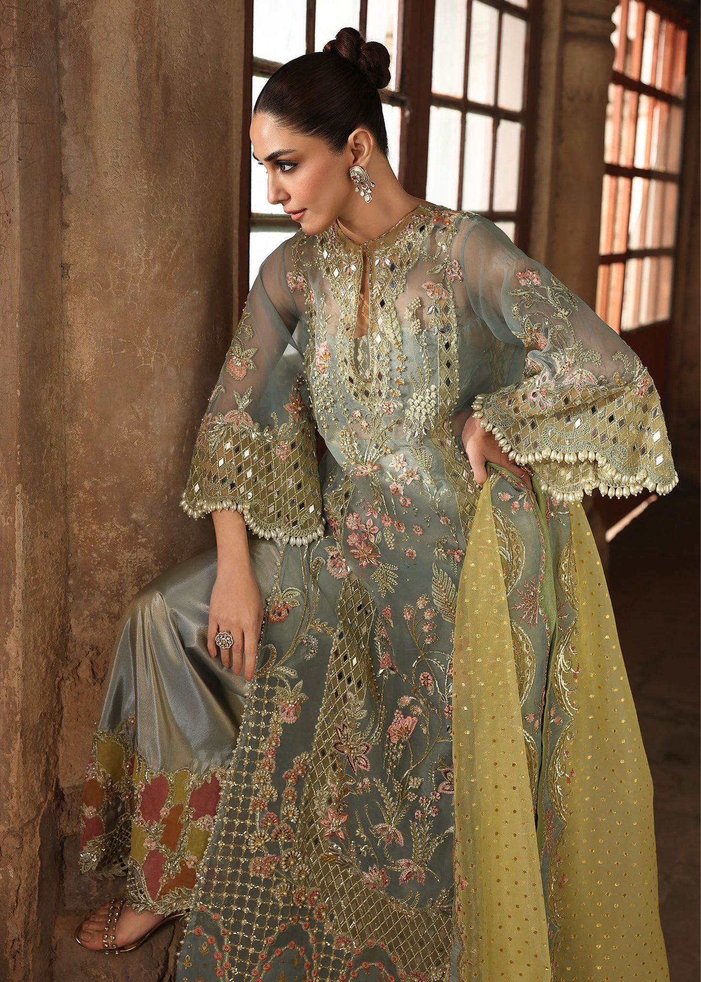 Crimson Jhalak style — Mairaz Sunshine Blue Three-Piece Suit reference, view 6 of 8
