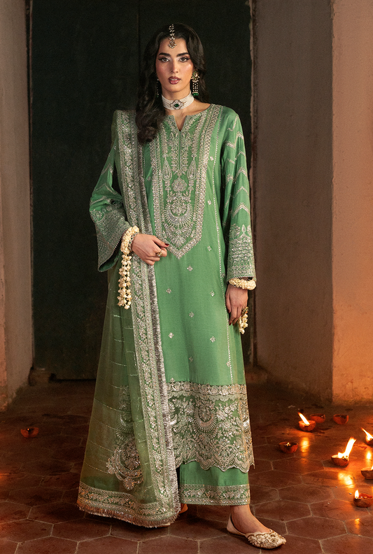 Saad Shaikh Aira Style — Mairaz Light Green Three-Piece Suit