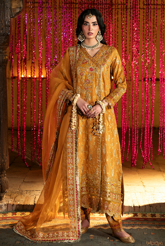 Saad Shaikh Kaya Style — Mairaz Mustard Three-Piece Suit