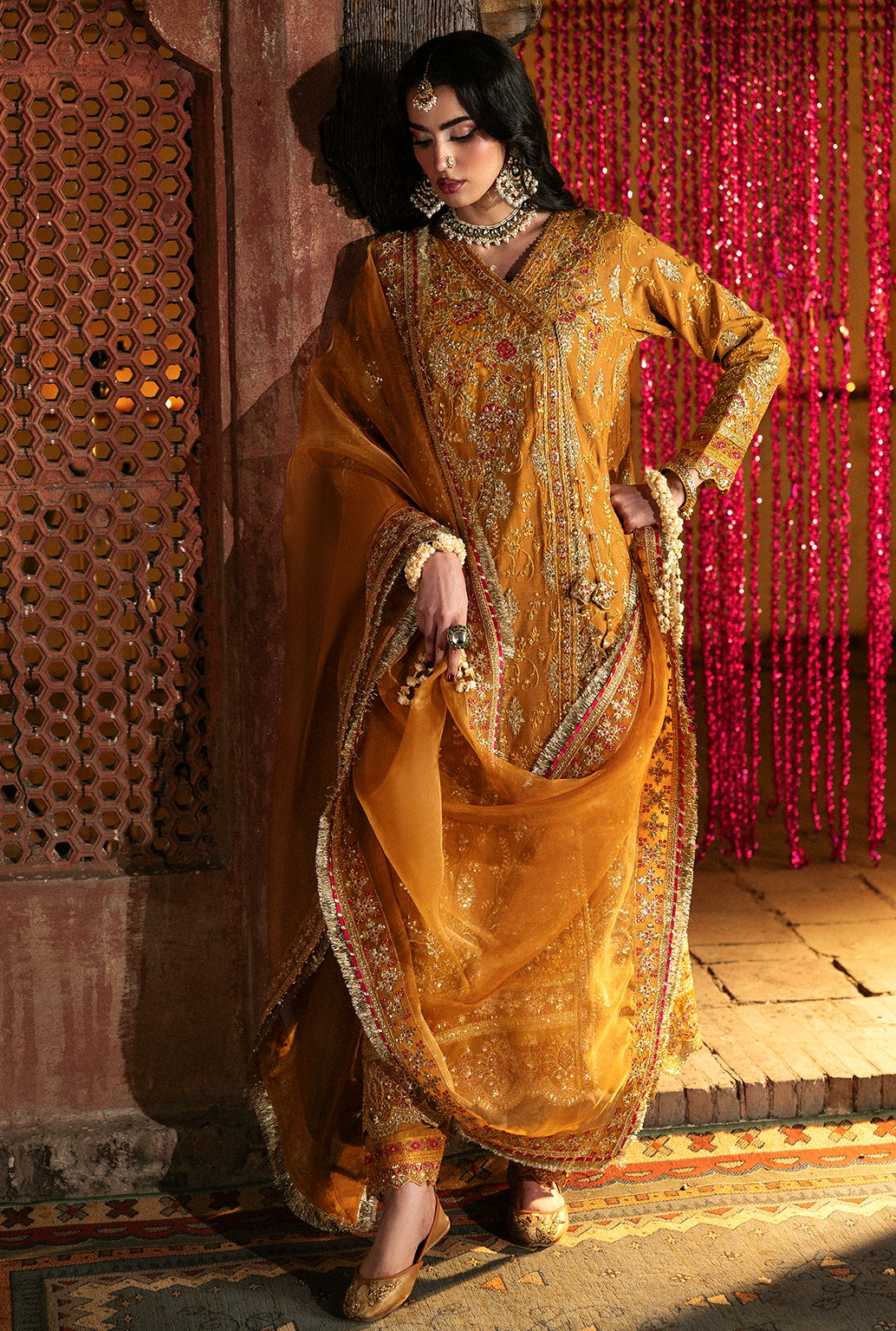 Saad Shaikh Kaya Style — Mairaz Mustard Three-Piece Suit