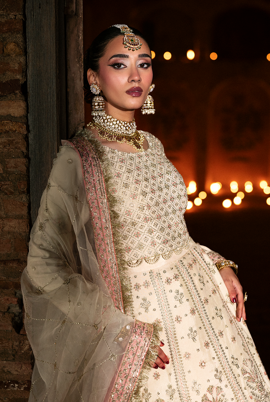 Saad Shaikh Sitara Style — Mairaz Off-White Lehenga
