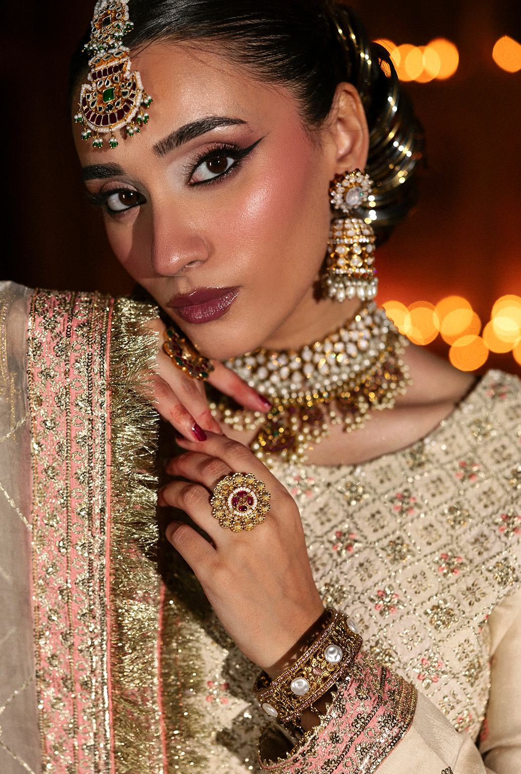 Saad Shaikh Sitara Style — Mairaz Off-White Lehenga